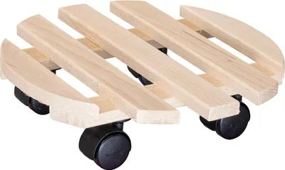 Produktbild von Pflanzenroller Paletti Ø 30 x 8 cm - Blumenroller -massivholz - Topfroller Holz - Tragfähigkeit 100 kg - Hergestellt in der EU - 20031801