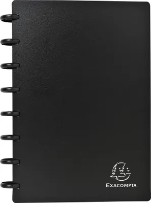 Produktbild von Exacompta 5x Visitenkartenbuch + Ringen PP 800µ für 120 Karten, Schwarz, 75151E