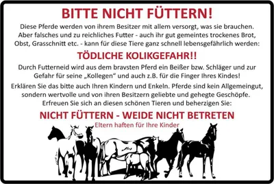Produktbild von vianmo Holzschild 20x30 cm bitte nicht füttern Pferde Verbot