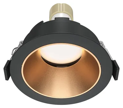 Imagen del producto de Maytoni DL053-01BMG, 1 bombilla, casquillo GU10, IP20, color negro, detalles dorados