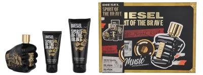 Produktbild von Diesel Spirit Of The Brave Pour Homme Giftset Edt Spray 125ml/Shower Gel 100ml/Shower Gel 50ml 275 ml