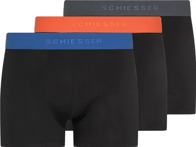 Produktbild von Schiesser 3er Pack - 95/5 - Organic Baumwolle Retro Short / Pant Körpernahe Shorts mit Webgummibund , Kontraststarke Logo-Prägung am Bund, Elastische Single-Jersey-Qualität