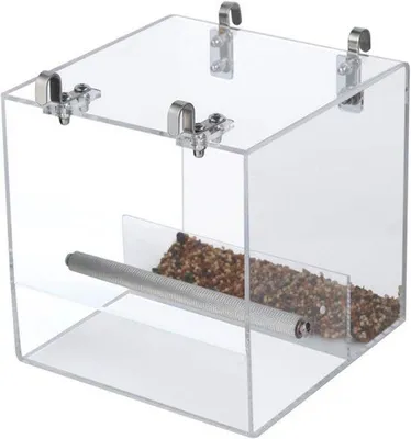 Image de Mangeoires automatiques pour oiseaux au design en acrylique, pour perruches et perroquets