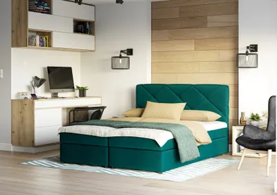 Produktbild von Boxspringbett Schlafzimmerbett MILTON 160x200cm Meeresgrün