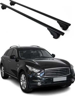 Produktbild von Dachträger Grundtäger für Infiniti QX70 2013-2019 75kg Metall Schwarz 2 tlg