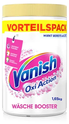 Produktbild von Vanish Oxi Action Powerweiss Pulver – 1 x 1,65 kg – Fleckenentferner und Wäsche-