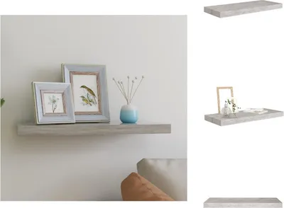 Obrázek produktu pro vidaXL Plovoucí police betonová šedá 60x23,5x3,8 cm MDF - Nástěnné police