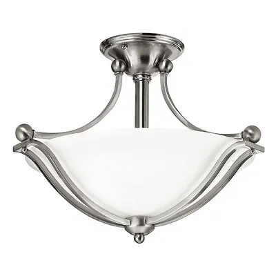 Produktbild von Elstead Bolla Deckenleuchte E27 2-fach 36cm Nickel gebürstet