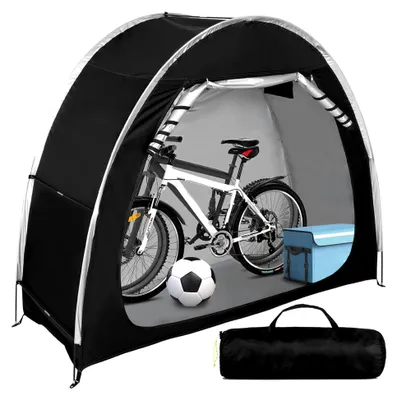 Produktbild von Fahrradunterstand für 2 Fahrräder, Wasserdichtes Fahrradzelt für den Außenbereich, 210D Oxford Fahrradschuppen, Tragbare Abdeckung zur Fahrradaufbewahrung, Outdoor Fahrradgarage für Garten, Camping und Wetterschutz