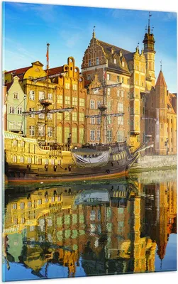 Produktbild von Bilder auf glas - Einteilig - Schiff Fluss Architektur Geschichte - 50x70cm - Glasbilder - Wandbilder - Bilder - Wanddekoration aus Glas - Glas Bilder - Wandbild auf Glas - GPA50x70-3202