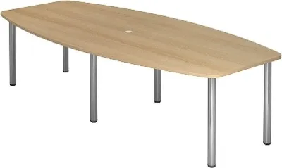 Produktbild von HAMMERBACHER Konferenztisch KT28C asteiche Tonnenform, Rundrohr chrom, 280,0 x 85,0/130,0 x 72,0 - 74,0 cm