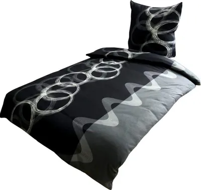 A bedding set with a pillow and duvet cover, displayed on a white background.