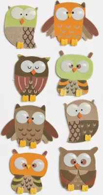 Produktbild von HEYDA Sticker Mix Eulen, Karton, Mehrfarbig, Junge/Mädchen, 75 mm, 165 mm, 8 Stück(e)