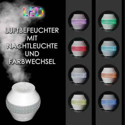 Produktbild von Mini Aroma-Öl Diffuser Ultraschall Luftbefeuchter LED Aromalampe mit Farbwechsel Dauerlicht Abschaltautomatik