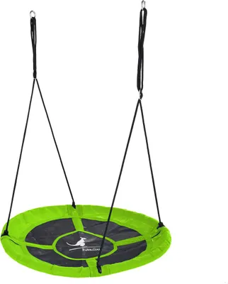Image de KANGUI Balançoire ronde nid d'oiseau rond Ø100cm - Vert - Charge 150kg maxi