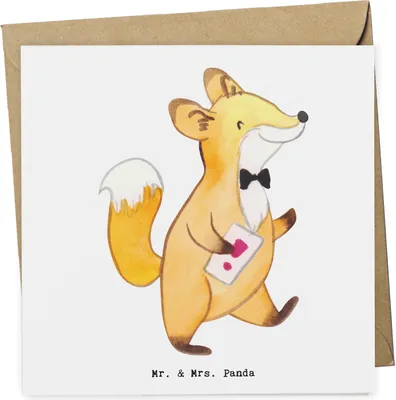 Produktbild von Mr. & Mrs. Panda Grußkarte Unternehmensberater Herz - Weiß - Geschenk, Glückwunschkarte, doppelkarte, faltkarte, Klappkarte, anlasskarte
