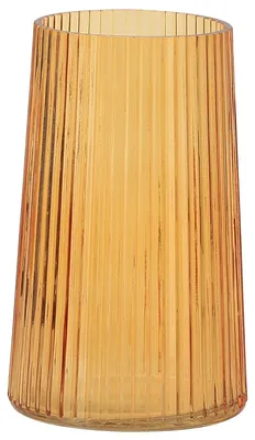 Immagine prodotto di Vaso in vetro lavorato, altezza 20 cm, color ambra, ideale per fiori