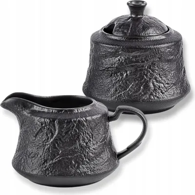 Produktbild von Wilmax Zuckerdose und Milchkännchen Set Schwarz WL-661160/A-WL-661161/A