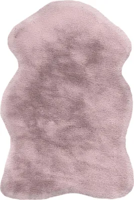 Imagen del producto de Alfombra Padiro de pelo alto y suave, 60 x 90 cm, color rosa pálido, diseño moderno y liso, apta para suelo radiante