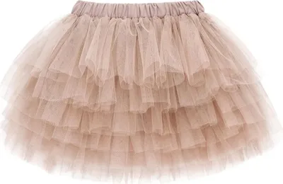 Produktbild von Kleinkind Kinder Mädchen Tuturock Kuchenrock Tütürock Stufenrock Prinzessinrock Kurzer Rock Minirock Ballett Tutu, Khaki, 150
