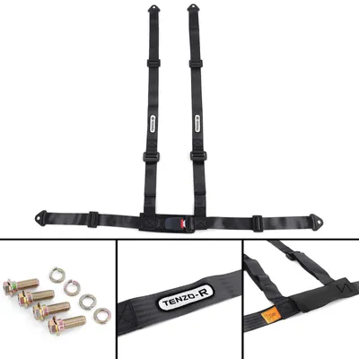 4 Punkt Tenzo-R Sport Hosenträger Gurt Schwarz Sicherheitsgurt E-Prüfzeichen in der Farbe Schwarz von Carparts-Online GmbH