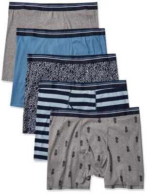 Produktbild von A. Essentials Herren Atmungsaktive Boxershorts aus Baumwolle, ohne Etikett, 5er-