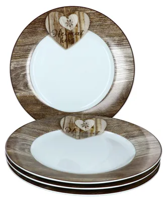 Produktbild von 4er Set Herz Chalet Kuchenteller flach Dessert-Teller Frühstück 4 Pers. Porzellan Ritzenhoff