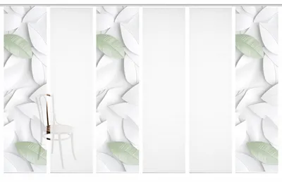 Produktbild von HOME in green LISON Schiebegardine recyceltes Polyester, 245x60 cm, Blättermotiv
