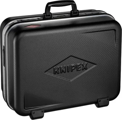 A black tool case with the KNIPEX logo embossed on the front.