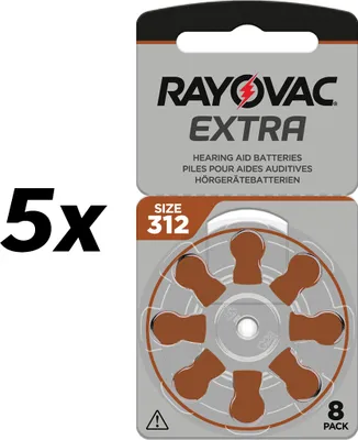 Produktbild von 5x Rayovac Extra Advanced P312 PR41 Hörgerätebatterien 6er Blister