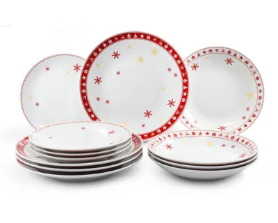Obrázok produktu pre Vianočný porcelán, sada tanierov, český porcelán, Leander, 12 d.