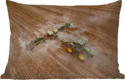 Produktbild von MuchoWow® Outdoor Kissen - Traktor - Feld - Bauernhof - Landwirt - Grün - 50x30 cm - Wetterfest - Lounge Kissen - Sofa kissen - Wohnzimmer Dekoration
