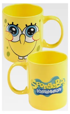 Produktbild von Spongebob Schwammkopf 3D Tasse - Kaffeebecher aus Keramik Gelb 320 ml