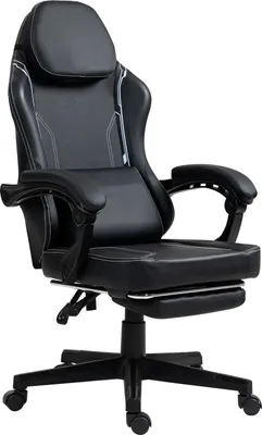 Produktbild von VDD - Schwarzer Gaming-Stuhl - Fußstütze - ergonomisch - höhenverstellbar