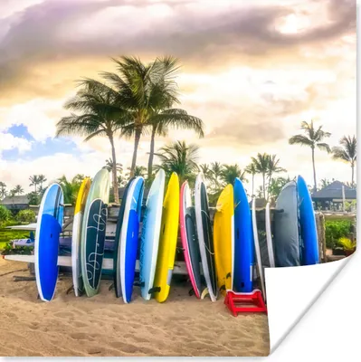 Produktbild von MuchoWow® Poster Surfbretter 75x75 cm - Wand Dekoration