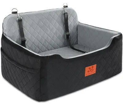 Immagine prodotto di Copertura per sedile auto per cani, adatta a cani di taglia media/grande, rimovibile e lavabile, colore nero/grigio, dimensioni 70x50x41 cm