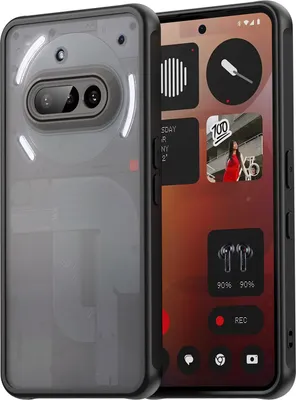 Produktbild von Matt Hülle für Nothing Phone 3a mit Kameraschutz, Transluzente Matt Rückseite Stoßfeste Handyhülle Schwarz
