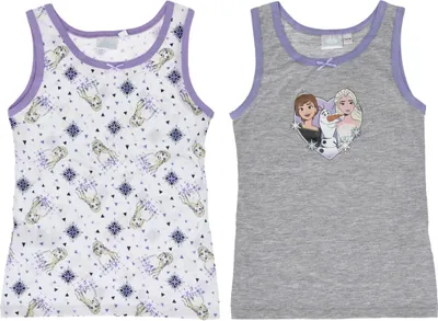 Produktbild von Frozen Unterhemd / Shirt 2er Pack 100% Baumwolle für Mädchen Unterwäsche 134/140 cm