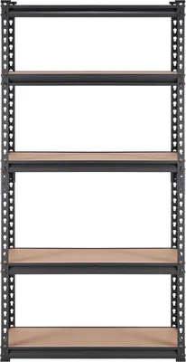 Immagine prodotto di Scaffale di stoccaggio, regolabile a 5 ripiani, capacità 2000 libbre, scaffali da garage per carichi pesanti, organizer in metallo, nero, 30" L x 12" W x 60" H per dispensa, cantina, bagno, lavanderia
