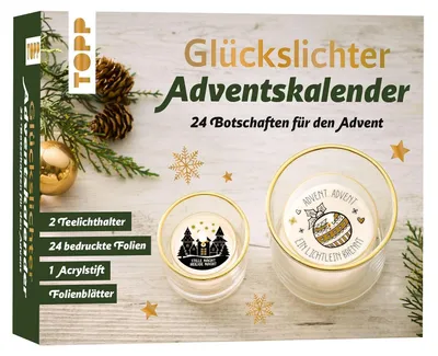 Productafbeelding van Adventskalender Glückslichter: 24 Teelicht Botschaften