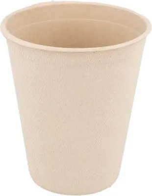 Produktbild von Zuckerrohrbecher 260 ml, Durchmesser 80 mm, 50 Stück.