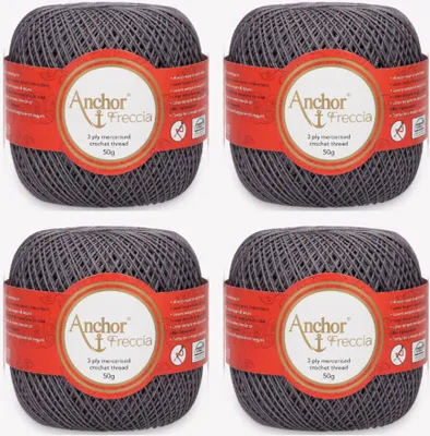 Produktbild von 4 Knäuel Anchor Freccia 12 – Baumwollgarn für feines Häkeln (Farbe 00400)