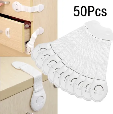 Produktbild von 50er-Pack Kindersicherung Schubladenschloss Schrankschloss Schrankschloss Baby-Schutz rechtwinkliges Schrankschloss