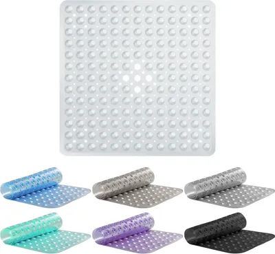 Produktbild von Duschmatte rutschfest, 53x53cm Antirutschmatte Dusche mit Saugnäpfen, Maschinenwaschbar Badematte, Badewannenmatte rutschfest BPA Frei, Schimmelresistent, Hautsensitiv