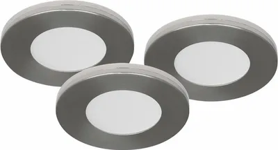 Produktbild von 3er Set LED Spots Möbelleuchten dimmbar silber 57mm ultra slim MD-305