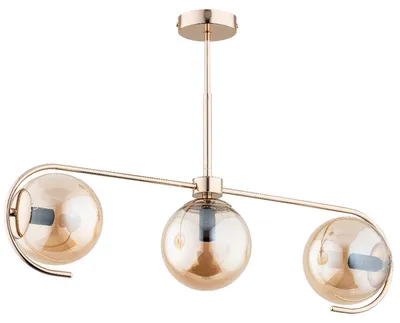 Obrázek produktu pro Závěsné svítidlo ASTANA, zlatá a jantarová, 3xE14x10W, sklo, rozměry: 47x72x15 cm, IP20, Alfa