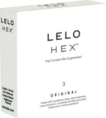 Zdjęcie produktu dla LELO Hex, Prezerwatywa dla mężczyzn, Płynny, Biały, Lateks, Regularny, 54 mm