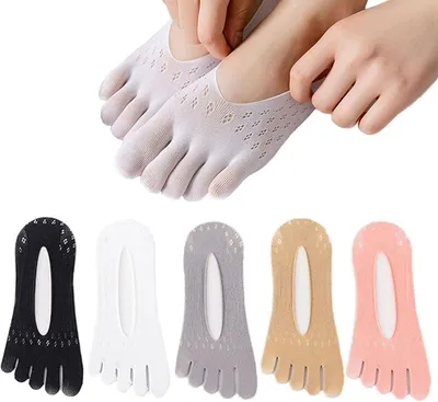 Obrázok produktu pre Ponožky s prstami 5 párov, ortopedické kompresné ponožky, pre pilates