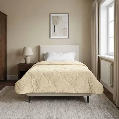 Produktbild von "Schlussverkauf" Winterbettdecke Creme 155x200 cm Mikrofaser und Teddy-Fleece - Bettdecken C478