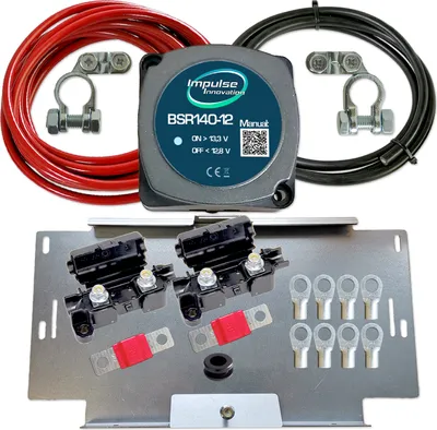 Produktbild von Impulse Zweitbatterieset BSR140-12 12V 140A Relais 6m 10mm² Kabel Camper KFZ